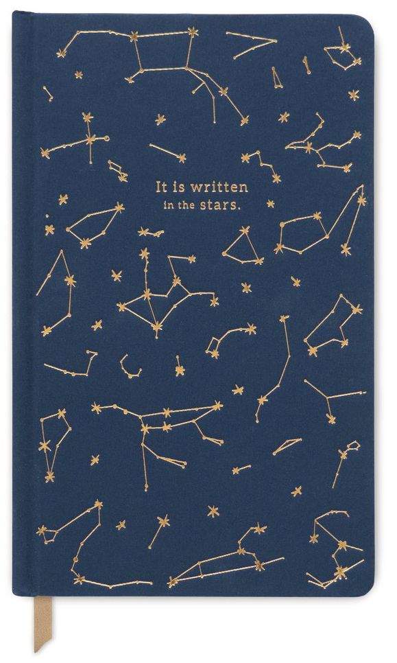 Constellations Book Cloth Foil Stamped Journal - Navy