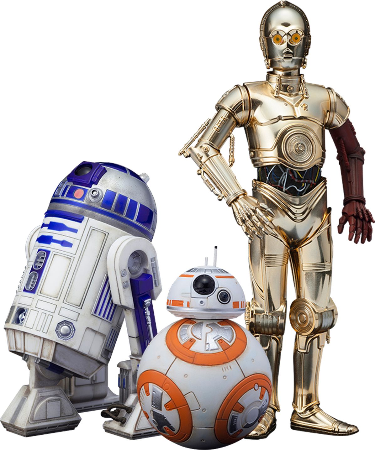 C-3PO, R2-D2 & BB-8 3pk ArtFX+ Statues