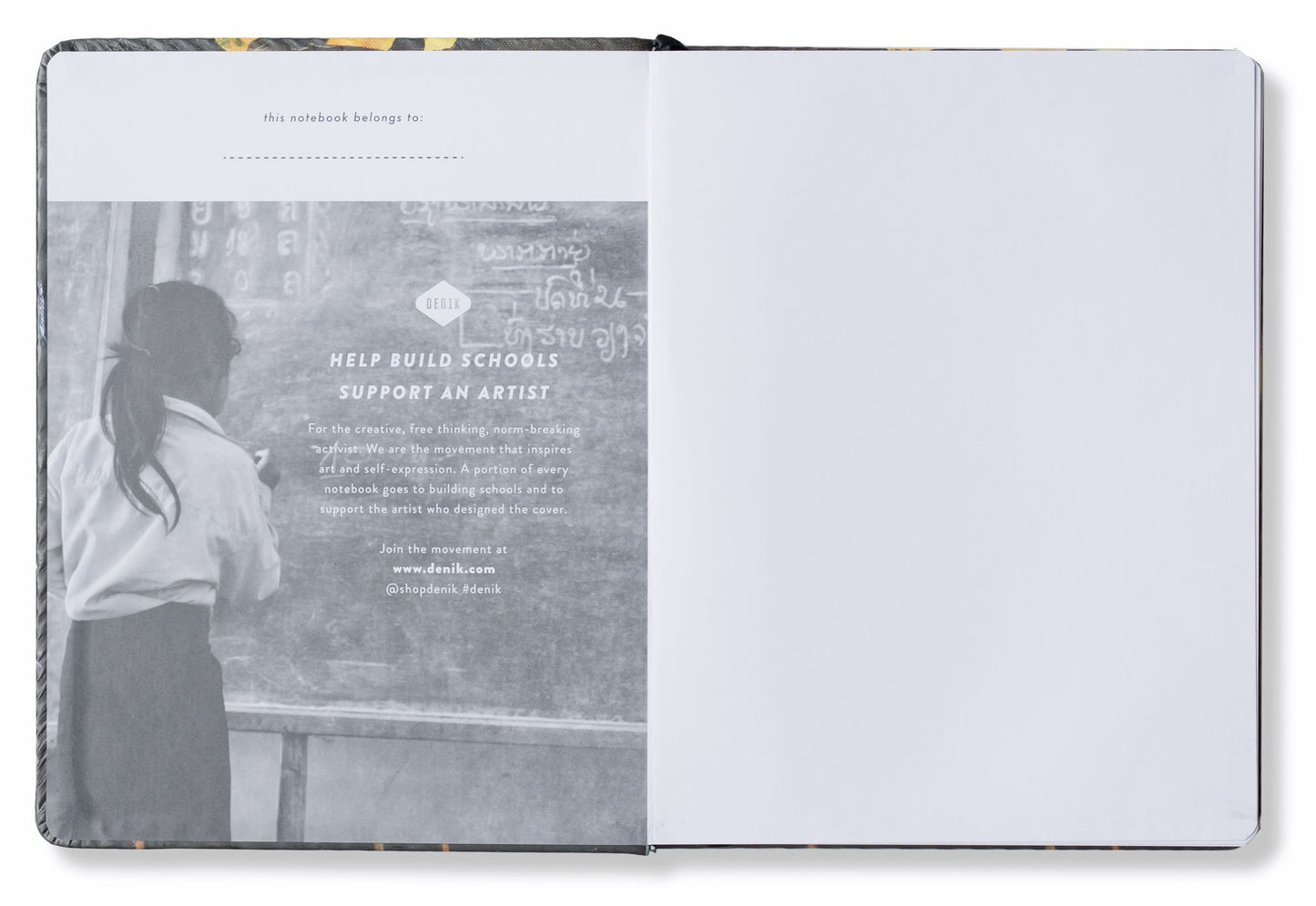 Blooming Medium Vegan Leather Sketchbook 7x9 Blank Pages