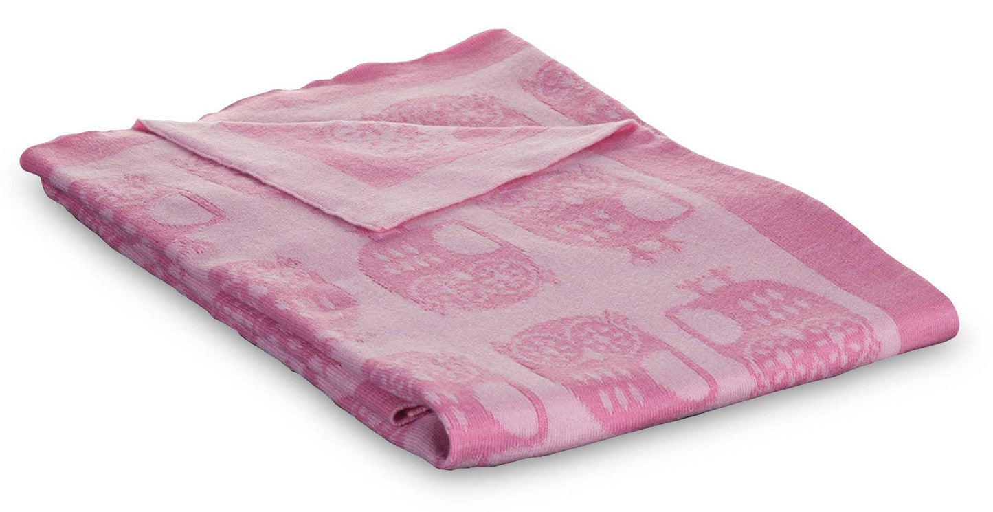 Mod Knit Jacquard Blanket - Owl