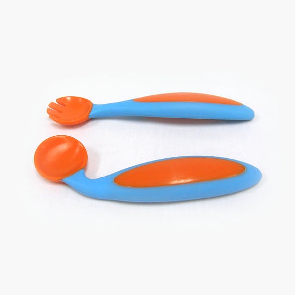 Boon Benders Adaptable Utensils (Blue Raspberry/Tangerine)