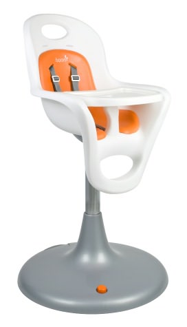 Boon Flair Pedestal Highchair with Pneumatic Lift (White/Orange)