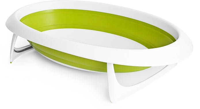 Boon, Inc. Naked Collapsible Baby Bathtub, Green and White