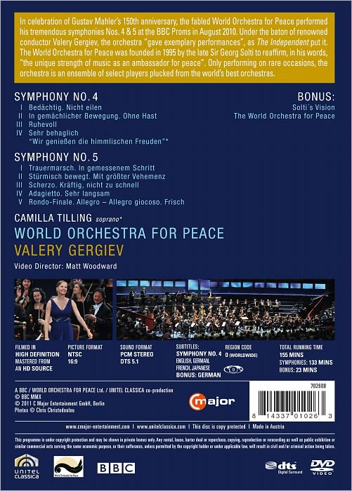 World Orchestra for Peace/Valery Gergiev: Mahler - Symphonies Nos. 4 & 5