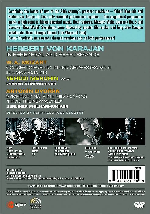 Herbert Von Karajan: Mozart - Violin Concerto No. 5/Dvorak - Symphony No. 9