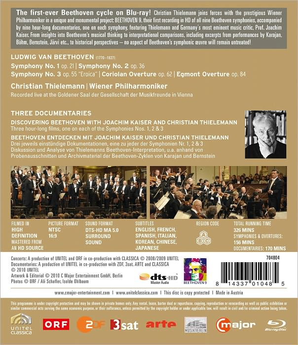 Christian Thielemann/Wiener Philharmoniker: Beethoven - Symphonies Nos. 1, 2 & 3 [Blu-ray]