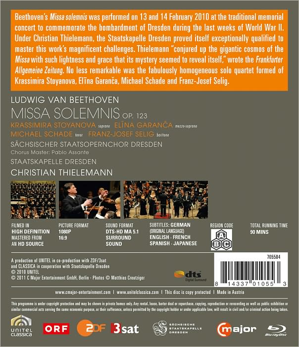Christian Thielemann/Staatskapelle Dresden: Beethoven - Missa Solemnis [Blu-ray]
