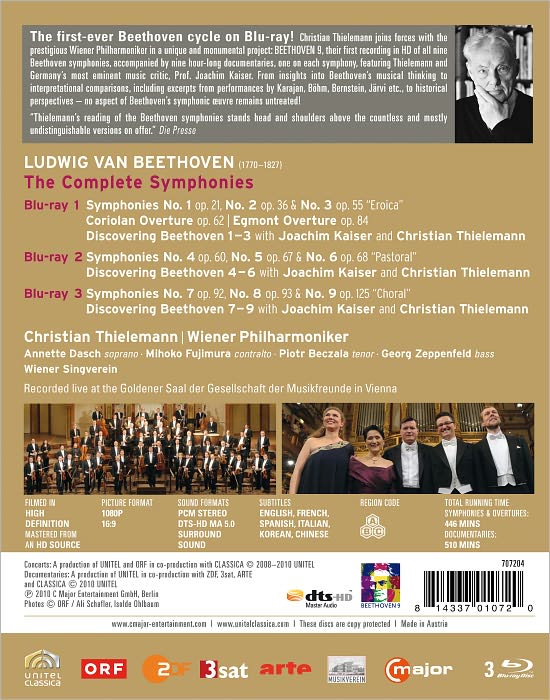 Christian Thielemann/Wiener Philharmoniker: Beethoven - The Complete Symphonies [3 Discs] [Blu-ray]