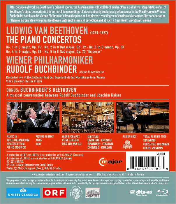 Rudolf Buchbinder/Wiener Philharmoniker: The Beethoven Piano Concertos [Blu-ray]