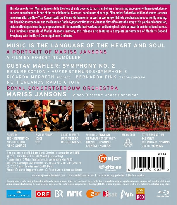 Music Is the Language of the Heart and Soul/Mariss Jansons: Mahler - Symphony No. 2 [Blu-ray]