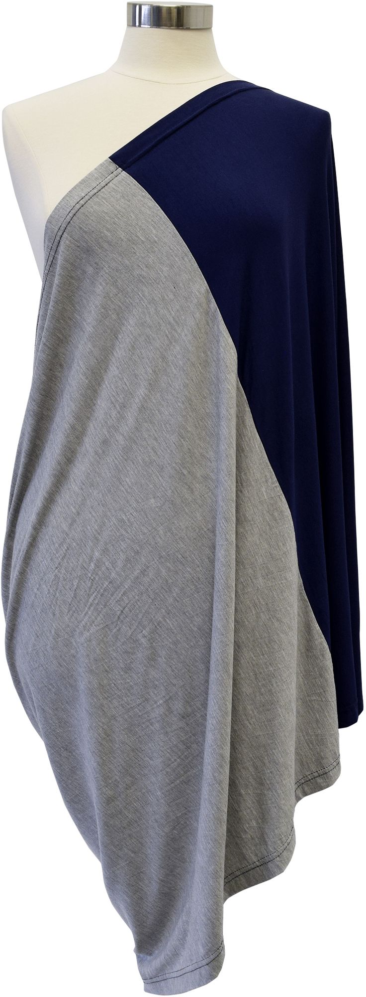 Nursing Scarf with Leather Cuff Navy