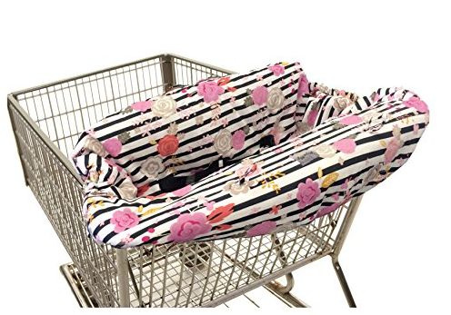 Shopping Cart Cover floral stripe