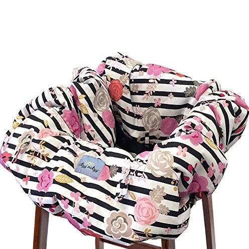 Shopping Cart Cover floral stripe