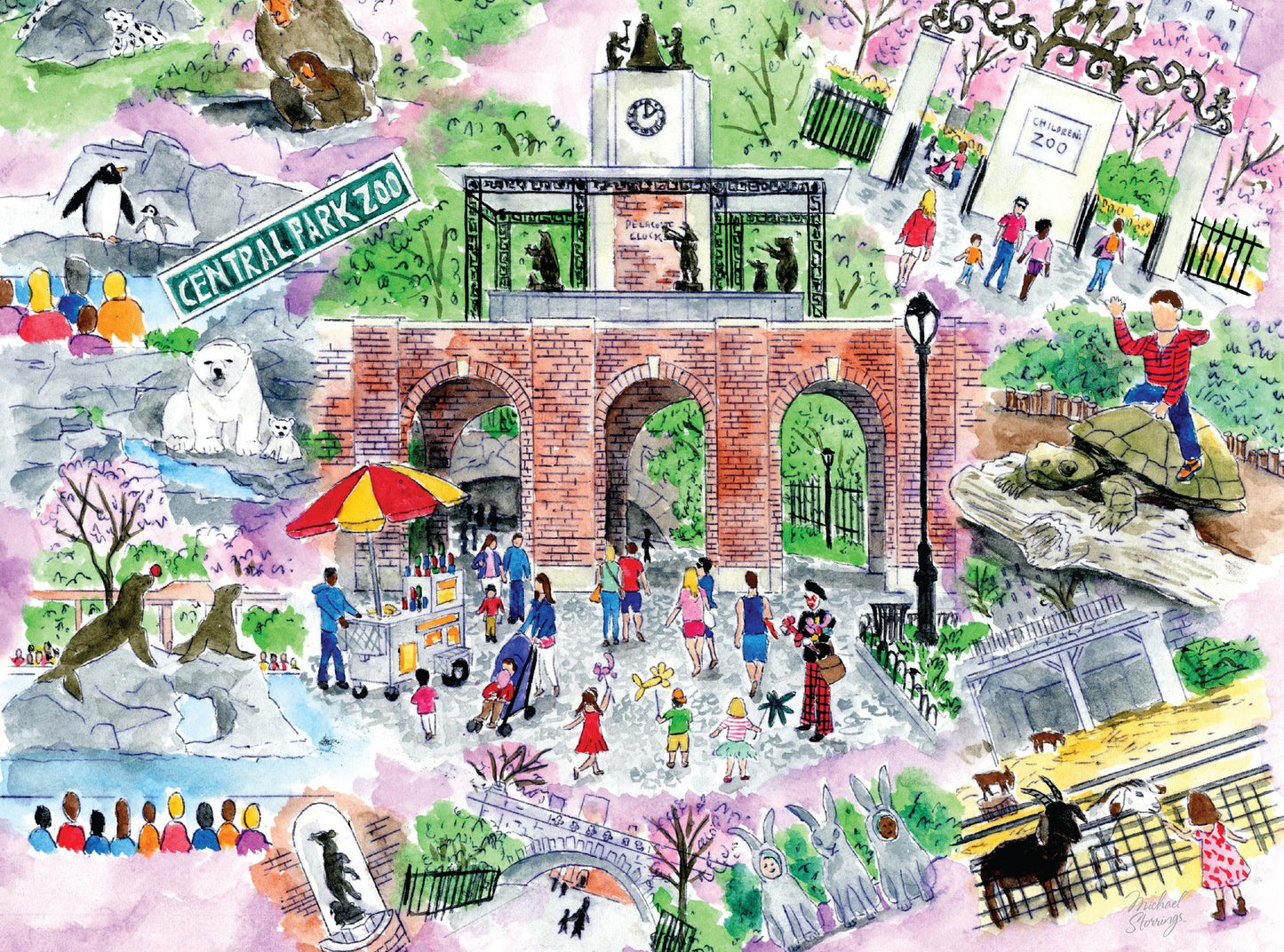 1000 Piece Puzzle Central Park Zoo Michael Storrings