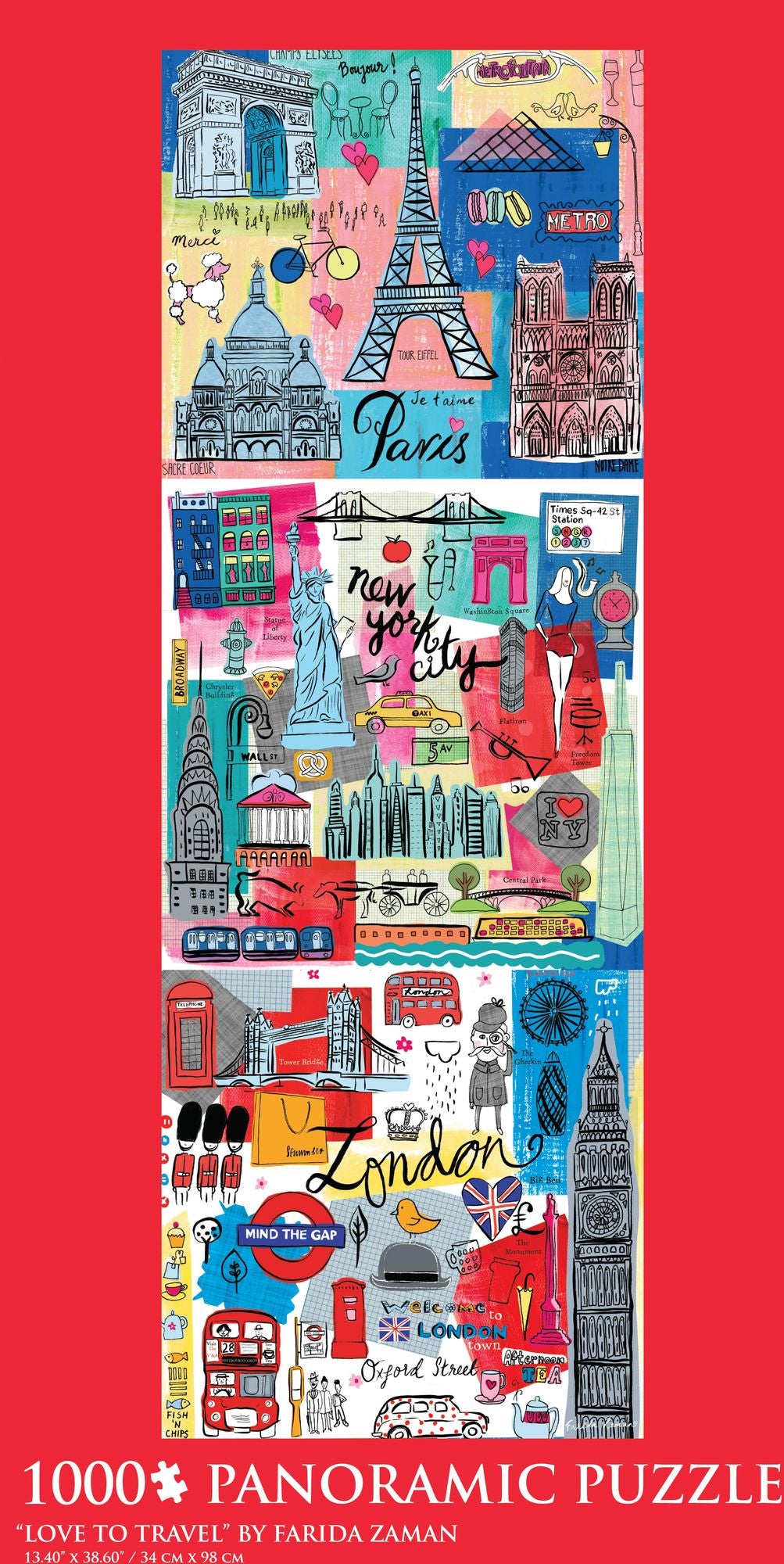 1000 Piece Panoramic Puzzle Love To Travel Farida Zaman