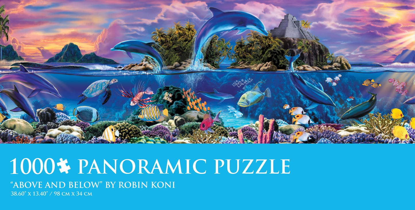 1000 Piece Panoramic Puzzle Above and Below Robin Koni