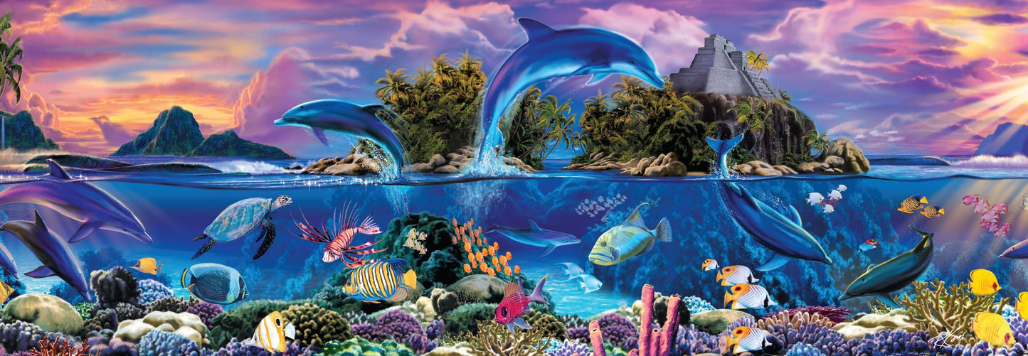 1000 Piece Panoramic Puzzle Above and Below Robin Koni
