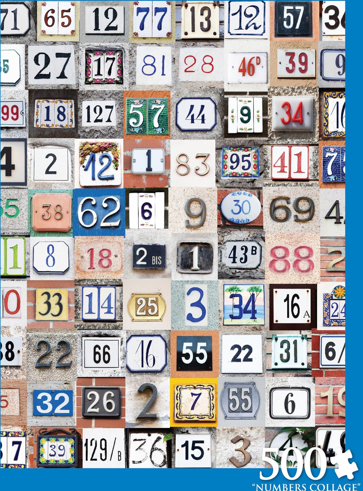 500 Piece Puzzle Numbers Collage