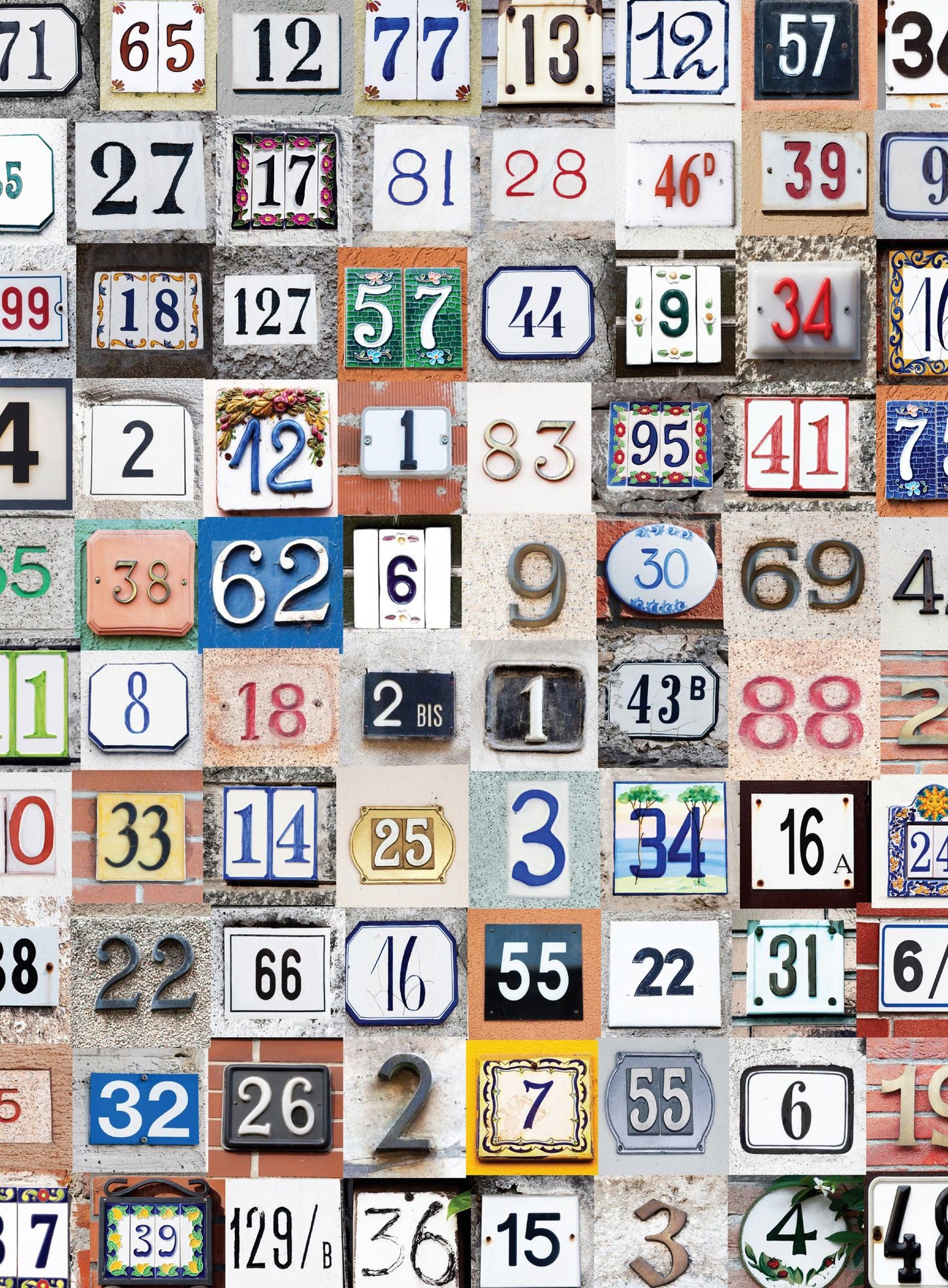 500 Piece Puzzle Numbers Collage