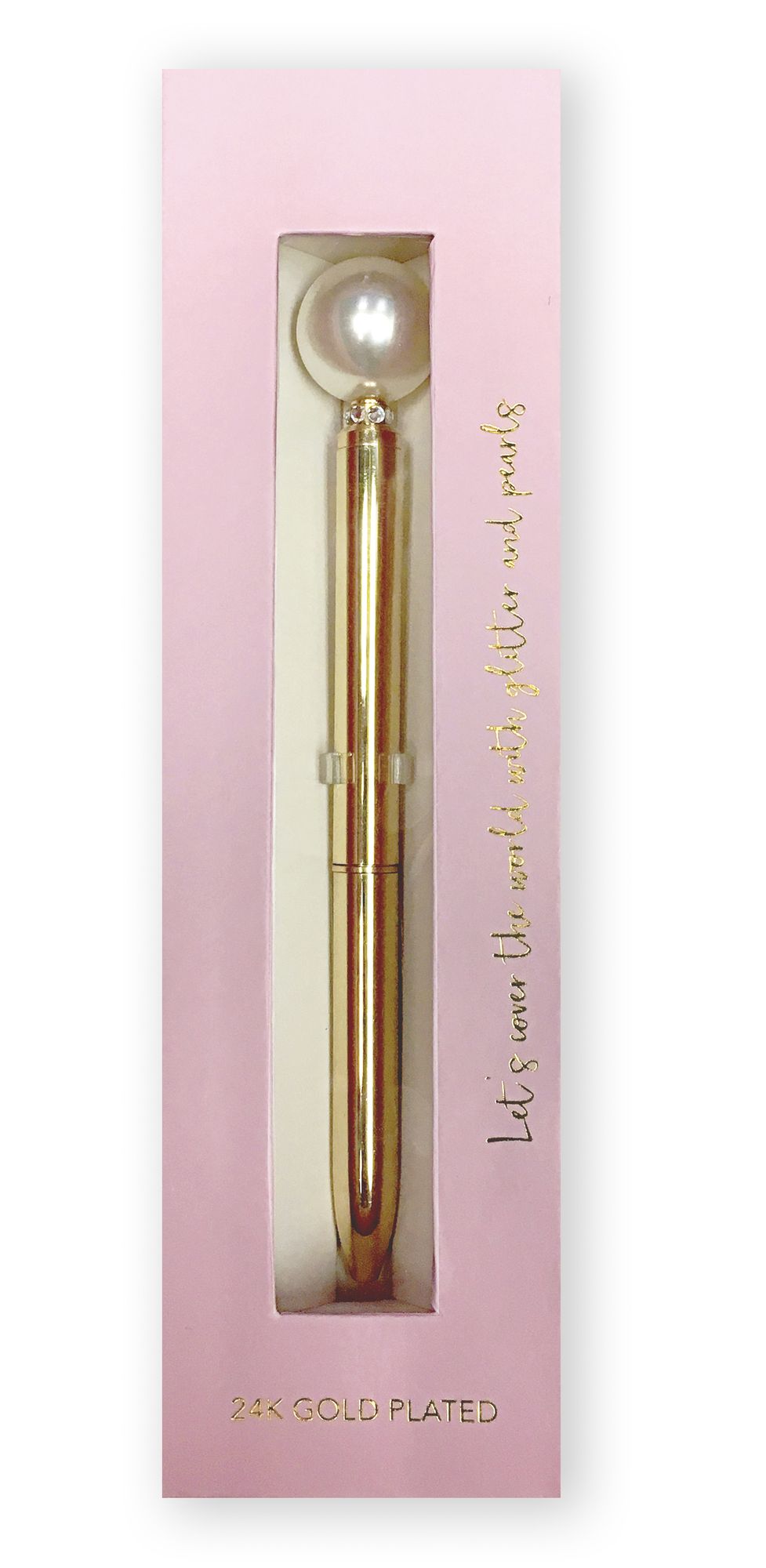 Gold Plated Ballpoint Pen with Pearl Top