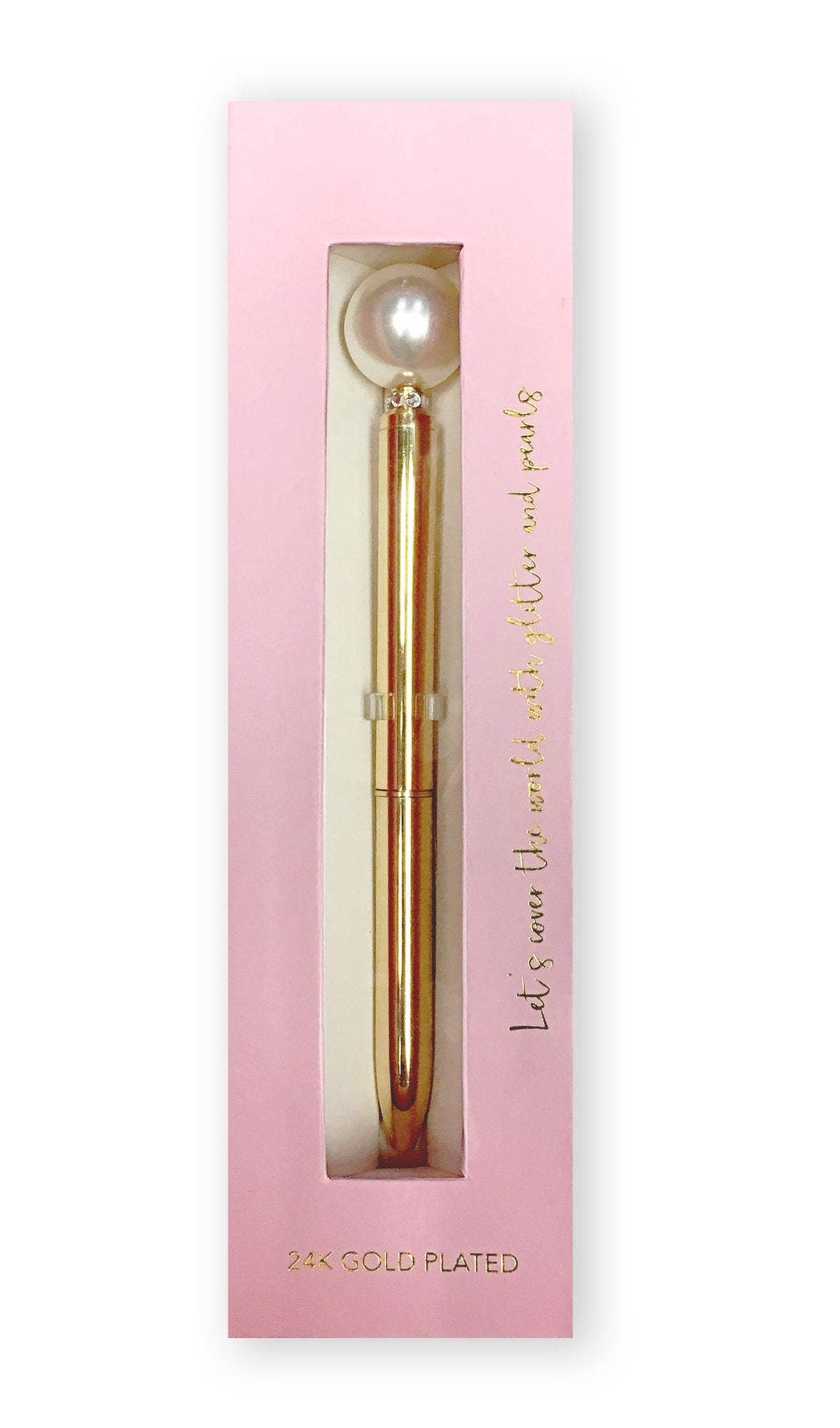 Gold Plated Ballpoint Pen with Pearl Top