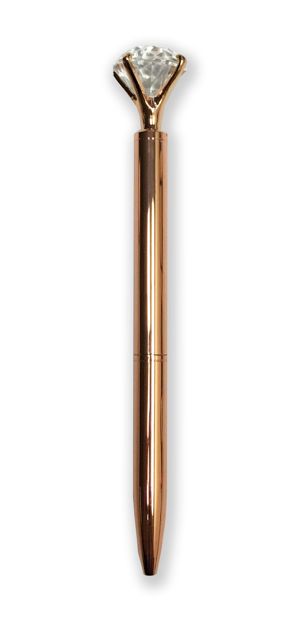 Rose Gold Plated Ballpoint Pen with Crystal Diamond Top