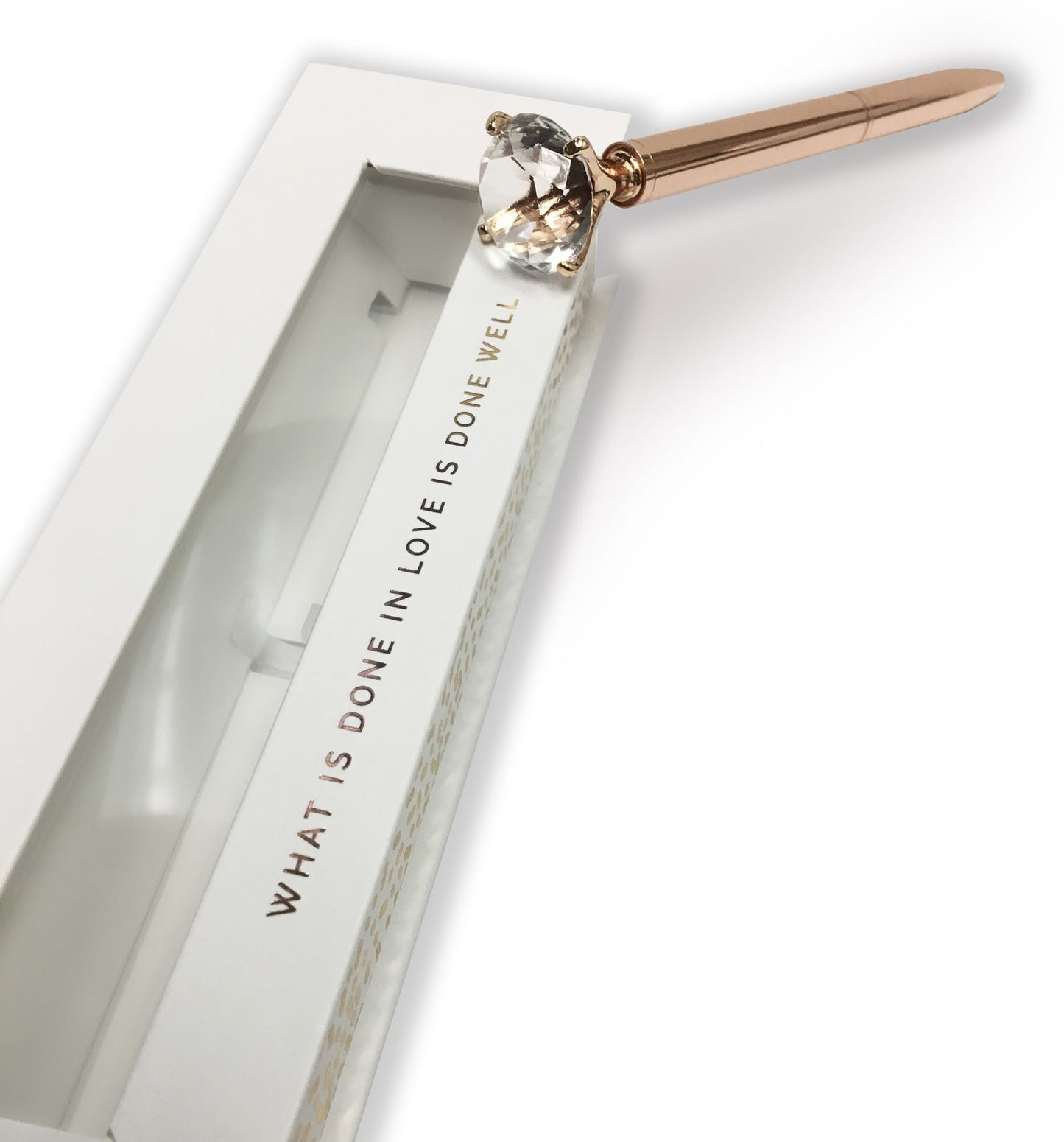 Rose Gold Plated Ballpoint Pen with Crystal Diamond Top