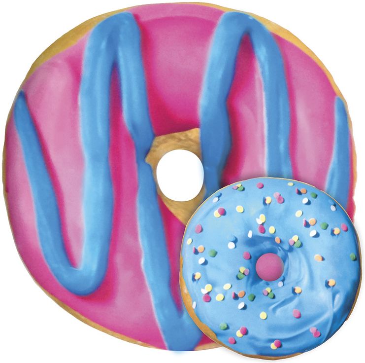 Blue and Pink Donut Pillow Frosted Cake Scented