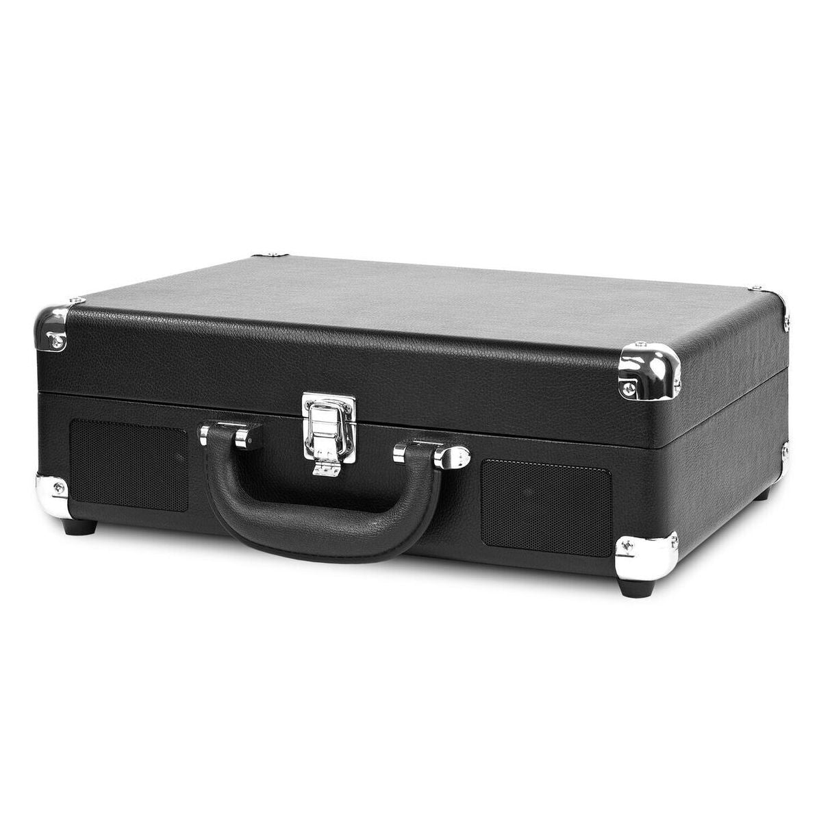 Portable Victrola Suitcase Record Player with Bluetooth and 3 Speed Turntable, Black
