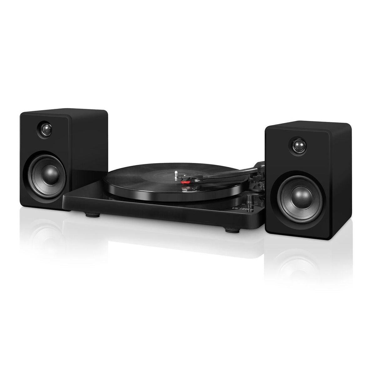 Victrola Modern Record Player with Bluetooth, 50 watt Speakers and 3 Speed Turntable,Black