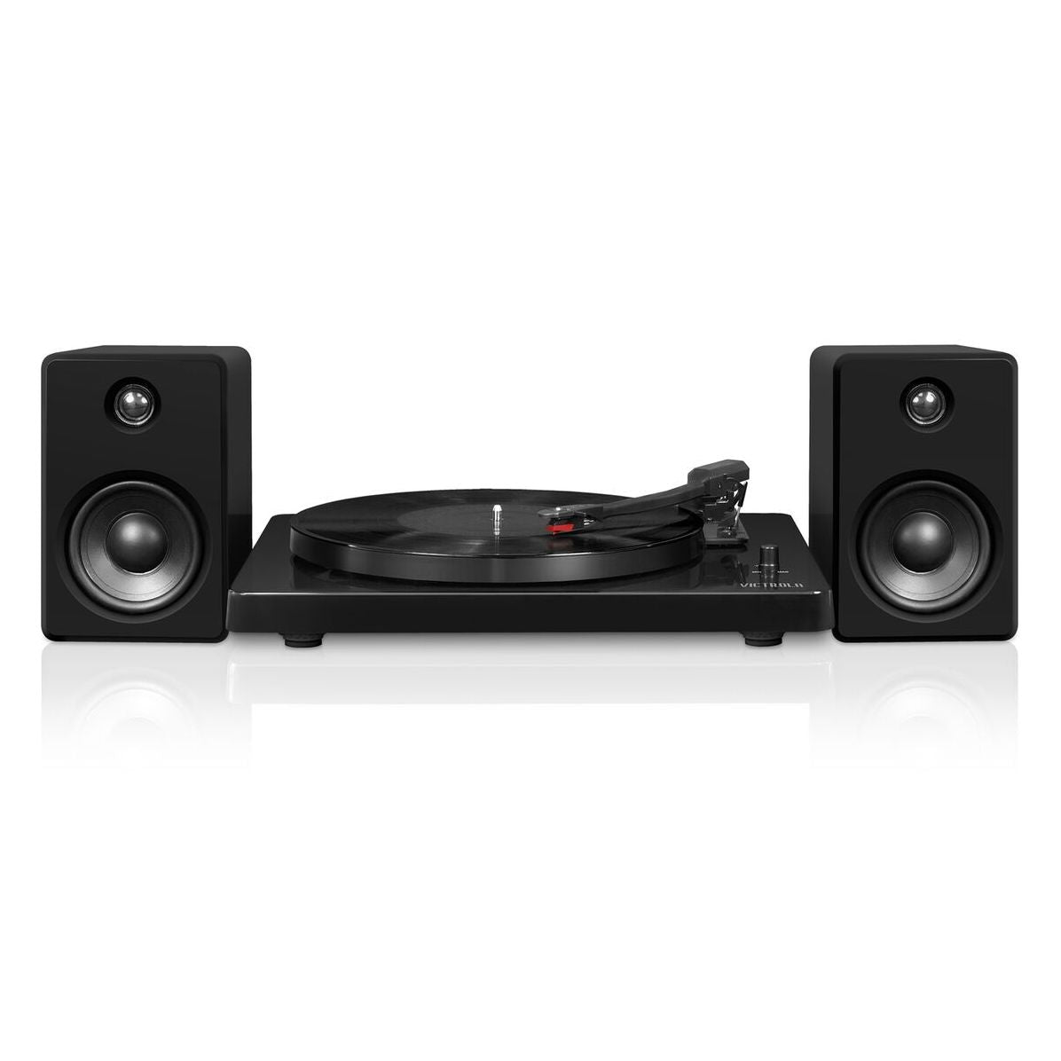 Victrola Modern Record Player with Bluetooth, 50 watt Speakers and 3 Speed Turntable,Black