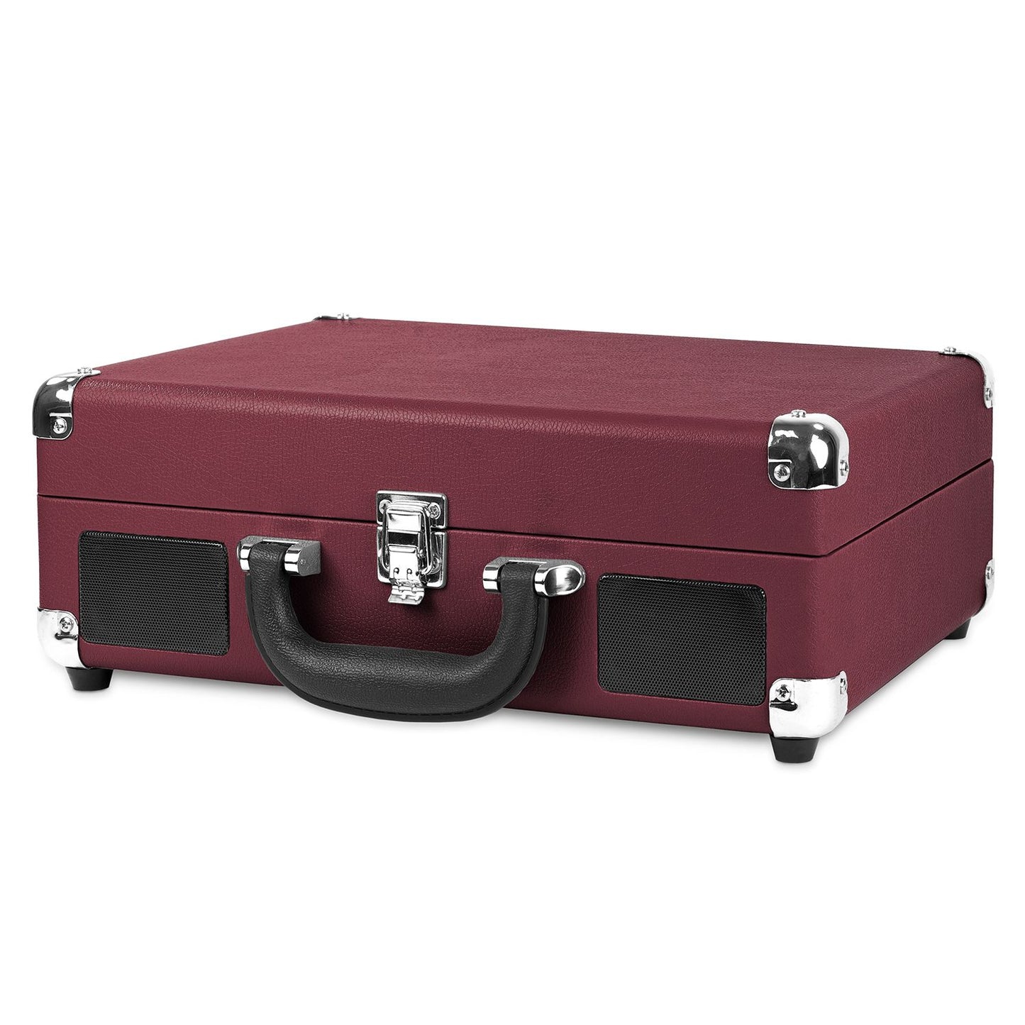 Portable Victrola Suitcase Record Player with Bluetooth and 3 Speed Turntable, Geometric Print