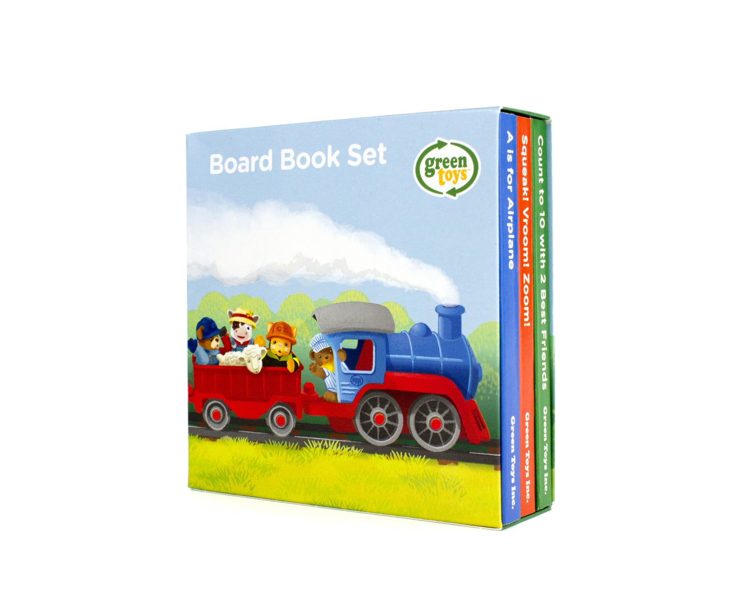 Green Toys Board Book 3-Packs; Counting, Sounds, ABCs