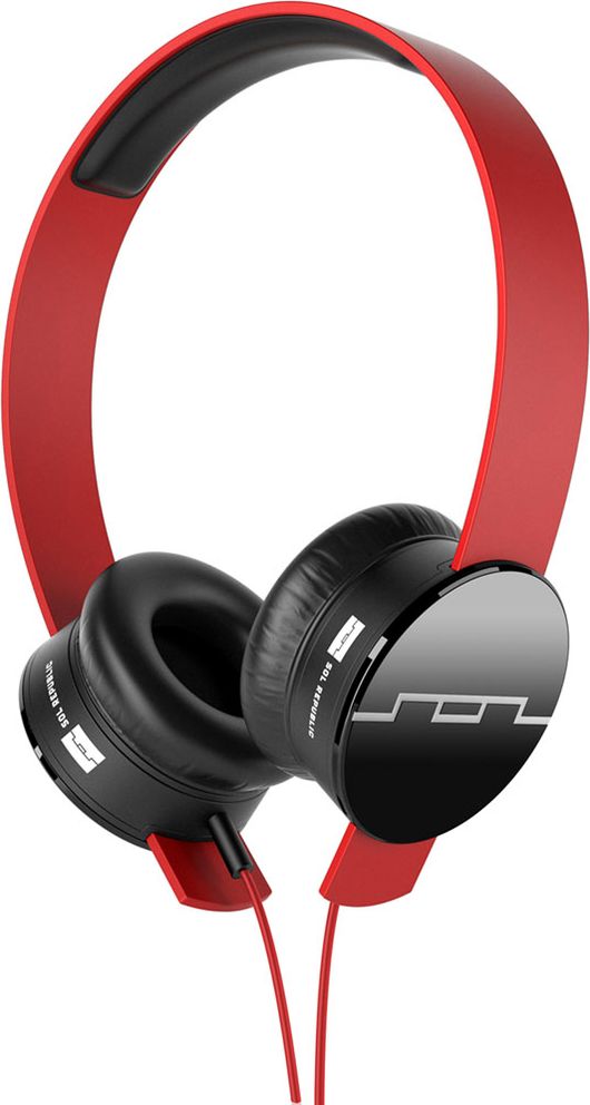 Sol Republic Tracks V8 On-Ear Headphones with 3 Button Remote and Mic - Red