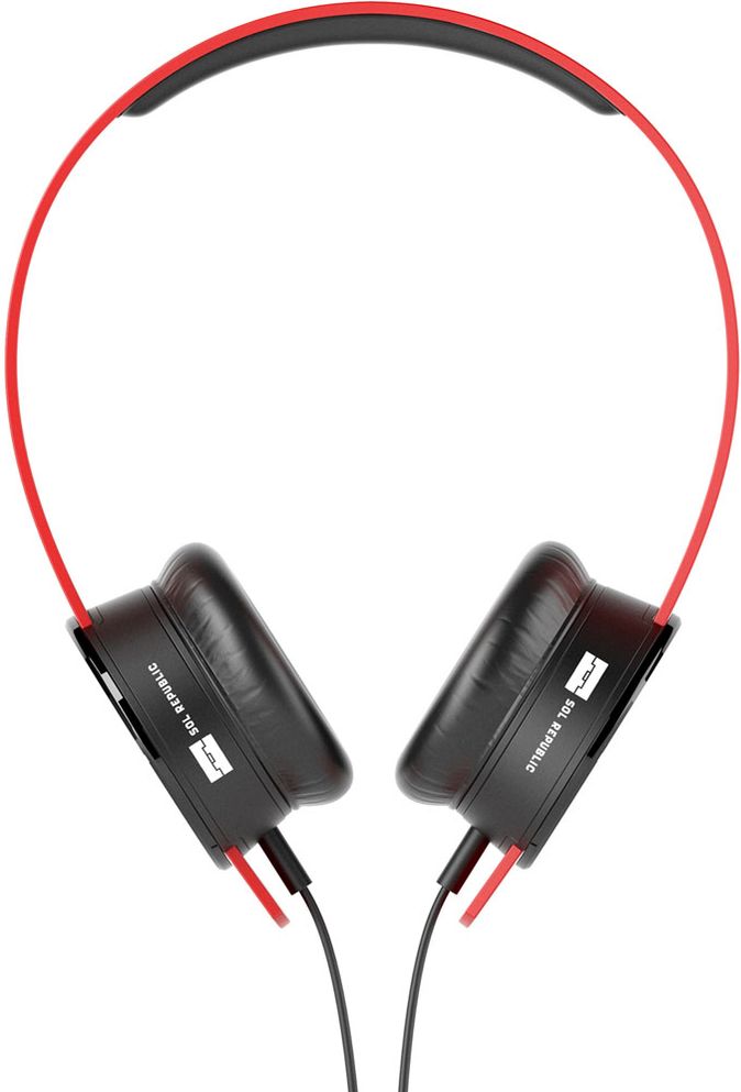 Sol Republic Tracks V8 On-Ear Headphones with 3 Button Remote and Mic - Red