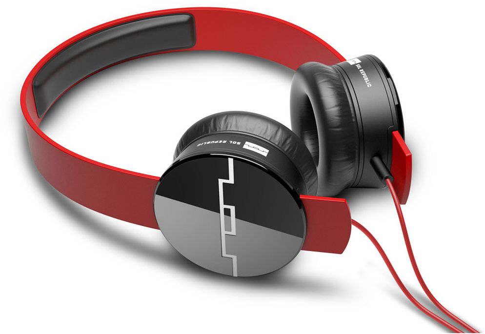 Sol Republic Tracks V8 On-Ear Headphones with 3 Button Remote and Mic - Red