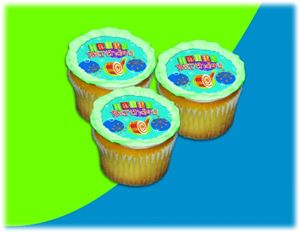 UB FUN A15779-06 BLOW-OUT BIRTHDAY ICING SHEET 2.2 inches CUPCAKE