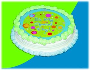 UB FUN A17932-05 IT S MY SPECIAL DAY RIBBON ICING SHEET 8 inches ROUND