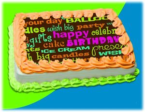 UB FUN A17948-03 BIRTHDAY WORDS ICING SHEET 8.5 inches X 11 inches
