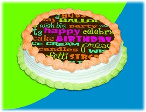 UB FUN A17948-05 BIRTHDAY WORDS ICING SHEET 8 inches ROUND