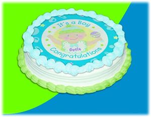 UB FUN A12906-05 IT S A BOY ICING SHEET 8 inches ROUND