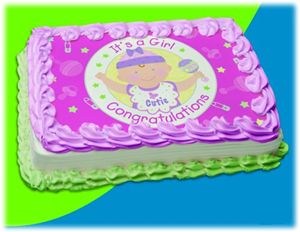 UB FUN A12907-03 IT S A GIRL ICING SHEET 8.5 inches X 11 inches