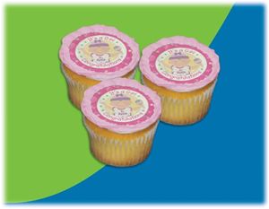 UB FUN A12907-06 IT S A GIRL ICING SHEET 2.2 inches CUPCAKE