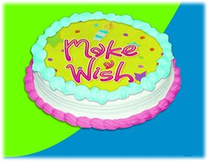 UB FUN A12684-05 MAKE A WISH CUPCAKE ICING SHEET 8 inches ROUND