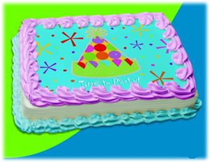 UB FUN A15065-03 PARTY HAT BIRTHDAY ICING SHEET 8.5 inches X 11 inches