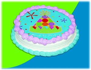UB FUN A15065-05 PARTY HAT BIRTHDAY ICING SHEET 8 inches ROUND
