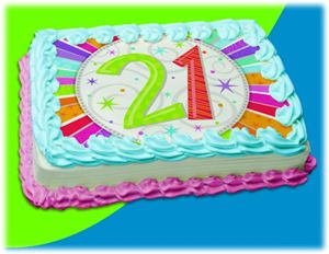 UB FUN A16068-03 RADIANT BIRTHDAY 21 ICING SHEET 8.5 inches X 11 inches