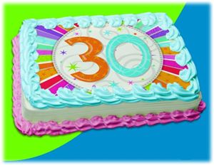 UB FUN A16069-03 RADIANT BIRTHDAY 30 ICING SHEET 8.5 inches X 11 inches