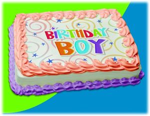 UB FUN A16024-03 BIRTHDAY BOY SWIRLS ICING SHEET 8.5 inches X 11 inches