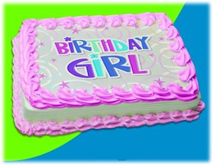 UB FUN A16025-03 BIRTHDAY GIRL SWIRLS ICING SHEET 8.5 inches X 11 inches